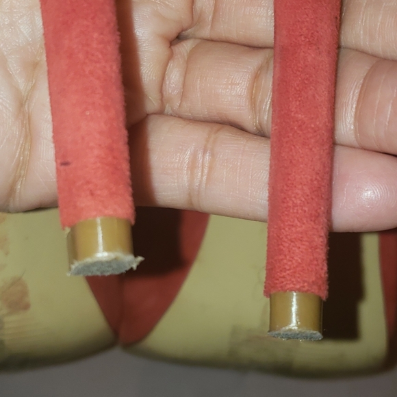 GUESS red suede tie up stiletto booties - Picture 6 of 11